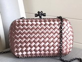 Bottega Veneta Intrecciato Impero Chain Knot in Dark Pink Silk