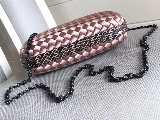 Bottega Veneta Intrecciato Impero Chain Knot in Dark Pink Silk