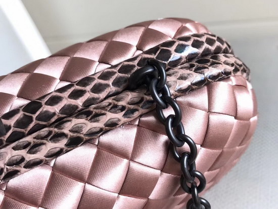 Bottega Veneta Intrecciato Impero Chain Knot in Dark Pink Silk