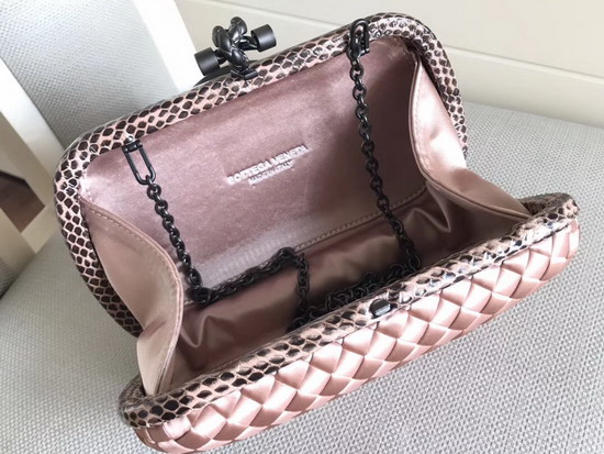 Bottega Veneta Intrecciato Impero Chain Knot in Dark Pink Silk