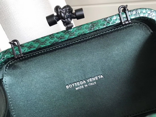 Bottega Veneta Intrecciato Impero Chain Knot in Emerald Green Silk