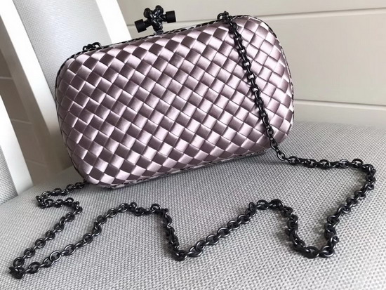 Bottega Veneta Intrecciato Impero Chain Knot in Pink Silk