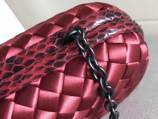 Bottega Veneta Intrecciato Impero Chain Knot in Red Silk