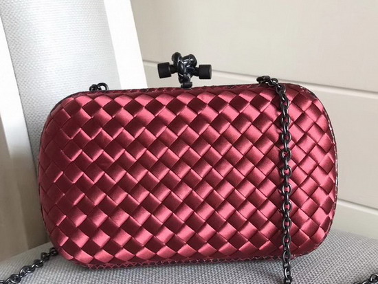 Bottega Veneta Intrecciato Impero Chain Knot in Red Silk