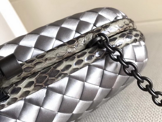 Bottega Veneta Intrecciato Impero Chain Knot in Silver Silk