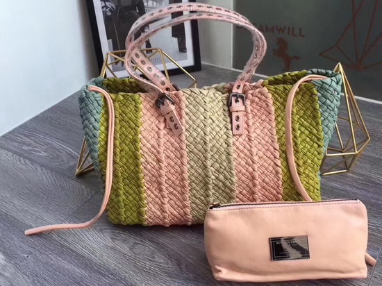 Bottega Venveta Intrecciato Napa Cabat Multicolor Nappa Lamb Leather