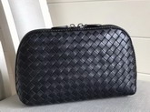 Bottega Veneta Intrecciato Nappa Cosmetic Case in Black