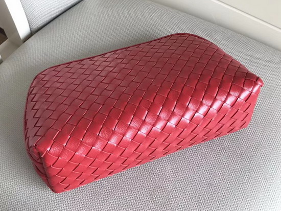 Bottega Veneta Intrecciato Nappa Cosmetic Case in Red