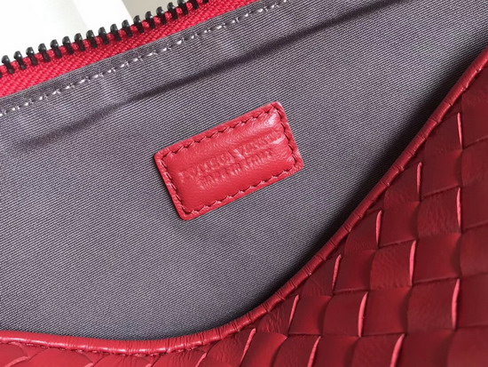 Bottega Veneta Intrecciato Nappa Cosmetic Case in Red