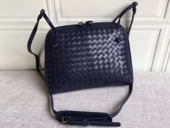 Bottega Veneta Intrecciato Nappa Leather Nodini Bag in Navy Blue