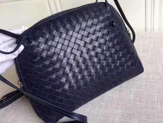 Bottega Veneta Intrecciato Nappa Leather Nodini Bag in Navy Blue