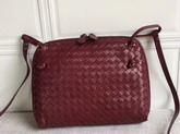 Bottega Veneta Intrecciato Nappa Leather Nodini Bag in Red