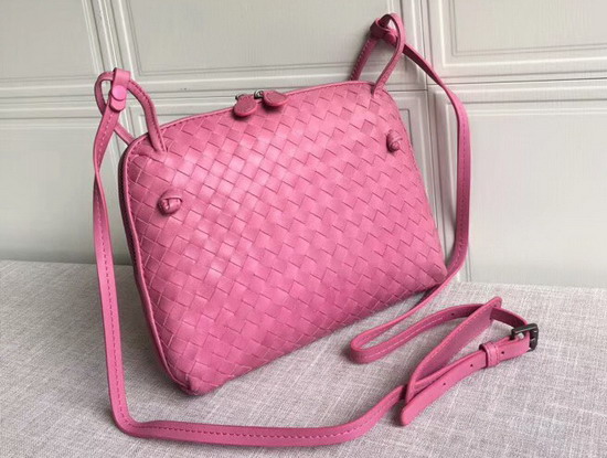 Bottega Veneta Intrecciato Nappa Leather Nodini Bag in Rose Color