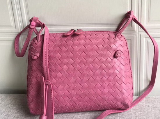 Bottega Veneta Intrecciato Nappa Leather Nodini Bag in Rose Color