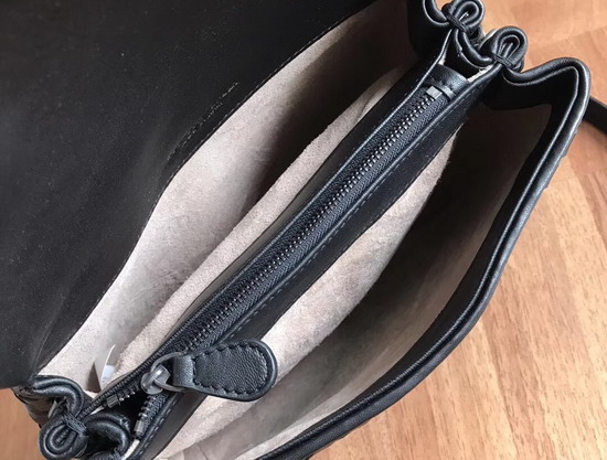 Bottega Veneta Intrecciato Nappa Messenger Bag in Black