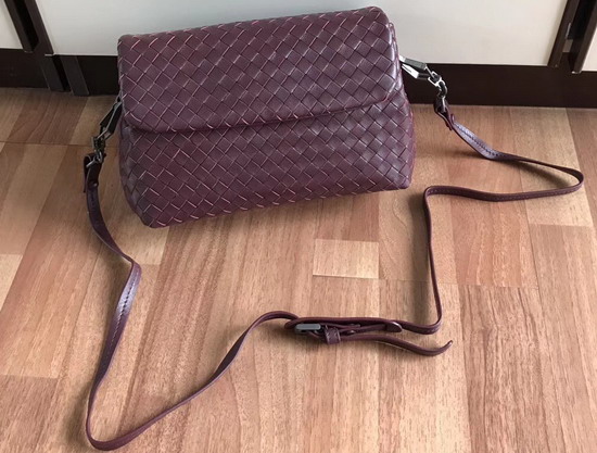 Bottega Veneta Intrecciato Nappa Messenger Bag in Burgundy