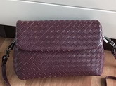 Bottega Veneta Intrecciato Nappa Messenger Bag in Burgundy