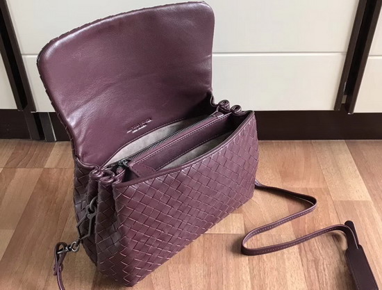 Bottega Veneta Intrecciato Nappa Messenger Bag in Burgundy