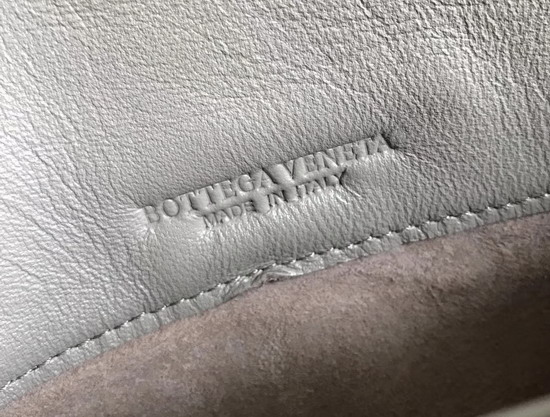 Bottega Veneta Intrecciato Nappa Messenger Bag in Light Grey