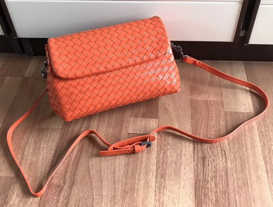 Bottega Veneta Intrecciato Nappa Messenger Bag in Orange