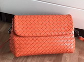 Bottega Veneta Intrecciato Nappa Messenger Bag in Orange