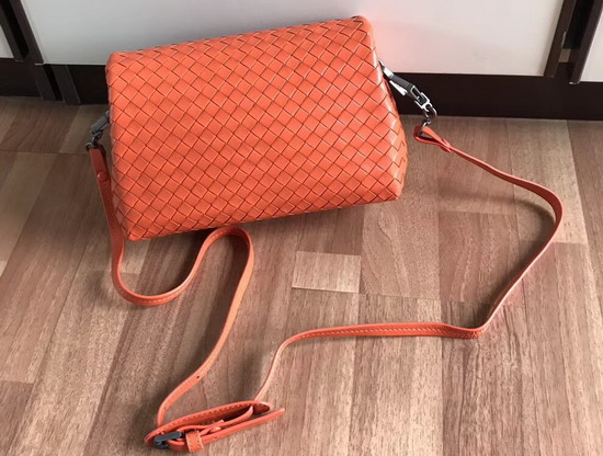 Bottega Veneta Intrecciato Nappa Messenger Bag in Orange