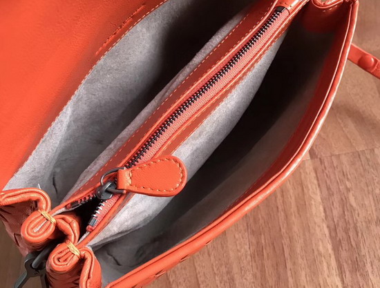 Bottega Veneta Intrecciato Nappa Messenger Bag in Orange