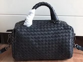 Bottega Veneta Intrecciato Nappa Top Handle Bag Black Boston Bag