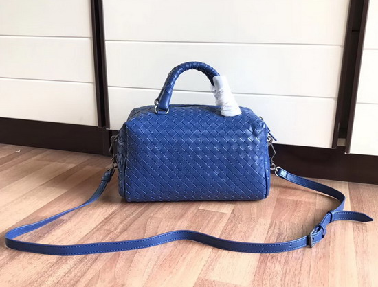 Bottega Veneta Intrecciato Nappa Top Handle Bag Blue Boston Bag