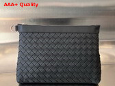 Bottega Veneta Intrecciato Pouch with Wristlet Black Replica