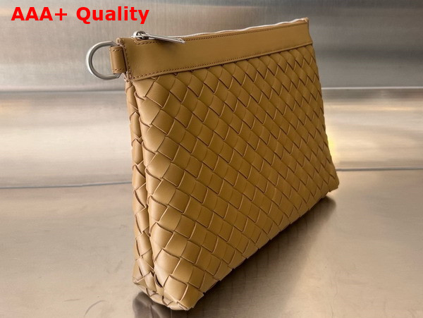 Bottega Veneta Intrecciato Pouch with Wristlet Natural Color Replica