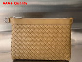 Bottega Veneta Intrecciato Pouch with Wristlet Natural Color Replica