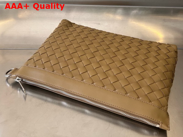 Bottega Veneta Intrecciato Pouch with Wristlet Natural Color Replica