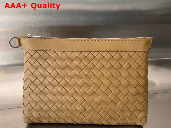 Bottega Veneta Intrecciato Pouch with Wristlet Natural Color Replica