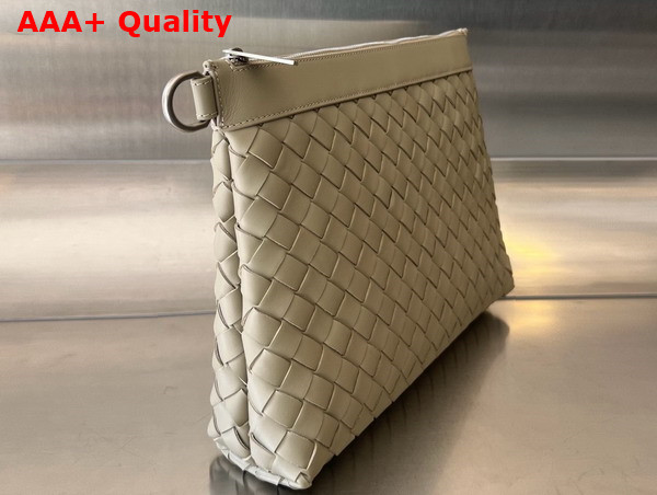 Bottega Veneta Intrecciato Pouch with Wristlet Travertine Replica