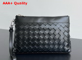 Bottega Veneta Intrecciato Prism Pouch in Black Replica