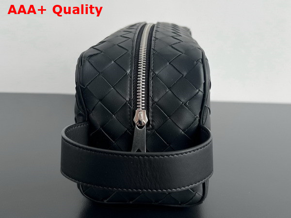 Bottega Veneta Intrecciato Travel Pouch Black Intrecciato Leather Replica