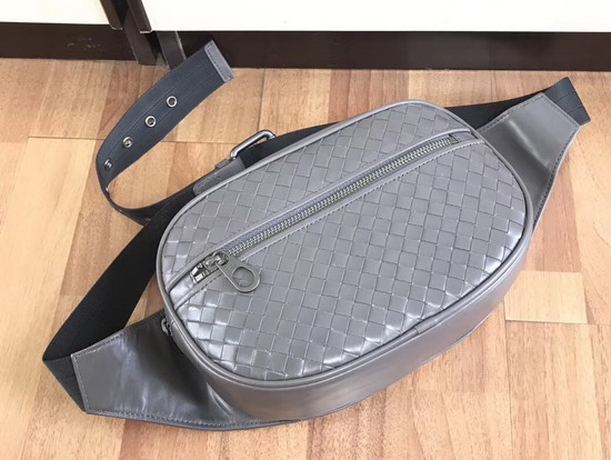 Bottega Veneta Intrecciato VN Belt Bag in Grey Calf Leather