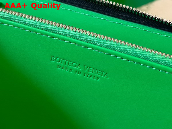 Bottega Veneta Intrecciato Zip Around Wallet Black and Parakeet Calfskin Replica