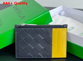 Bottega Veneta Intrecciato Zipped Card Case Space and Yellow Replica