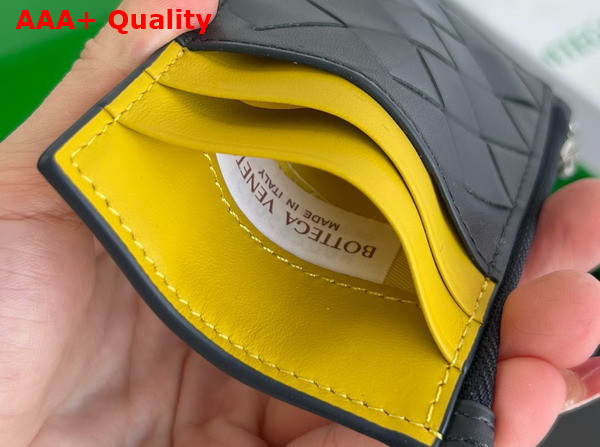 Bottega Veneta Intrecciato Zipped Card Case Space and Yellow Replica