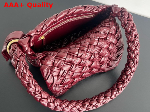 Bottega Veneta Kalimero Citta Barolo Shoulder Bag in Soft Foulard Intreccio Leather with Sliding Shoulder Strap Replica