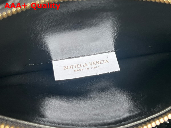 Bottega Veneta Kalimero Citta Black Shoulder Bag in Soft Foulard Intreccio Leather with Sliding Shoulder Strap Replica