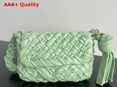 Bottega Veneta Kalimero Citta Shoulder Bag in Fresh Mint Soft Foulard Intreccio Leather with Sliding Shoulder Strap Replica