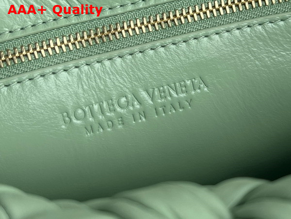 Bottega Veneta Kalimero Citta Shoulder Bag in Fresh Mint Soft Foulard Intreccio Leather with Sliding Shoulder Strap Replica