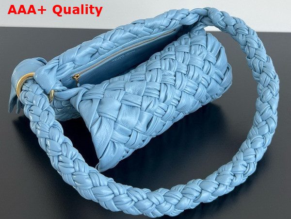 Bottega Veneta Kalimero Citta Shoulder Bag in Ice Soft Foulard Intreccio Leather with Sliding Shoulder Strap Replica