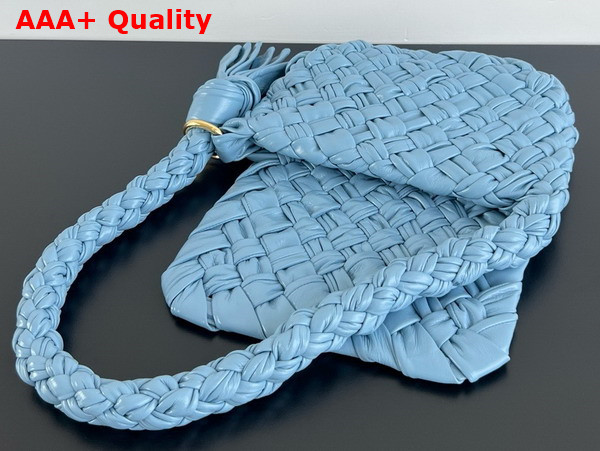 Bottega Veneta Kalimero Citta Shoulder Bag in Ice Soft Foulard Intreccio Leather with Sliding Shoulder Strap Replica