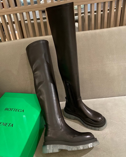 Bottega Veneta Knee High Boots with a Flatform Sole Black and Transparent Replica