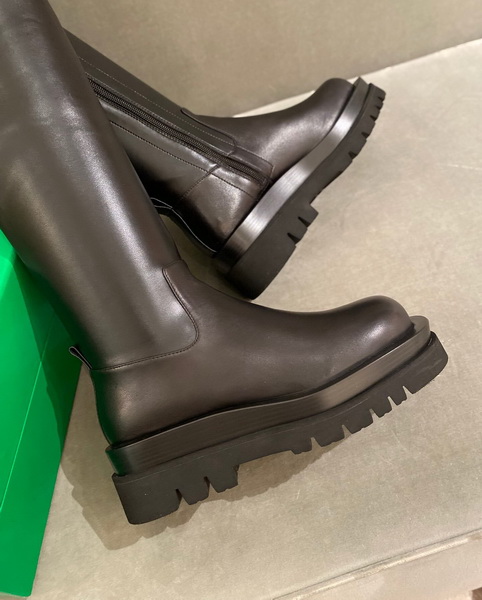 Bottega Veneta Knee High Boots with a Flatform Sole Black and Transparent Replica