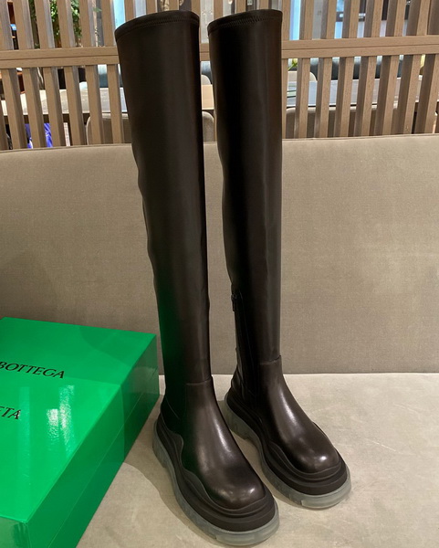 Bottega Veneta Knee High Boots with a Flatform Sole Black and Transparent Replica